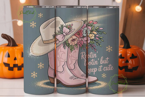 Rootin' Tootin' Cute Tumbler Wrap Sublimation PixelChick 