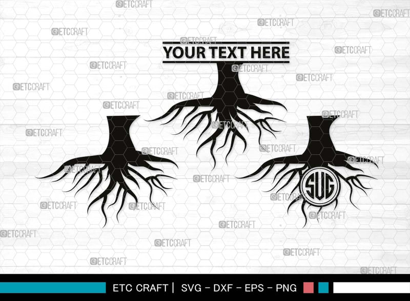 Roots Monogram, Roots Silhouette, Roots SVG, Tree Roots Svg, Family ...