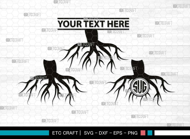 Roots Monogram, Roots Silhouette, Roots SVG, Tree Roots Svg, Family Tree Svg, Plant Roots Svg, Forest Svg, SB00530 SVG ETC Craft 