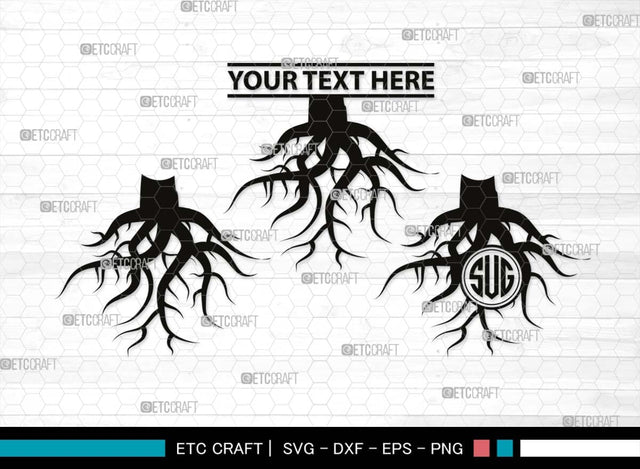 Roots Monogram, Roots Silhouette, Roots SVG, Tree Roots Svg, Family Tree Svg, Plant Roots Svg, Forest Svg, SB00530 SVG ETC Craft 