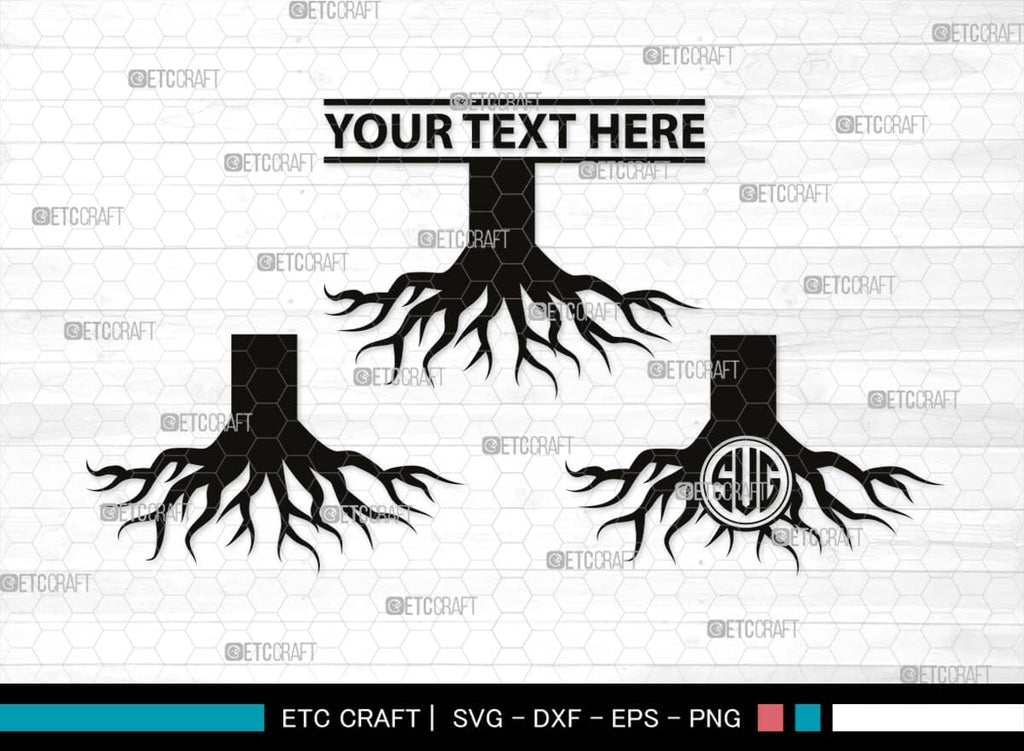 Roots Monogram, Roots Silhouette, Roots SVG, Tree Roots Svg, Family ...