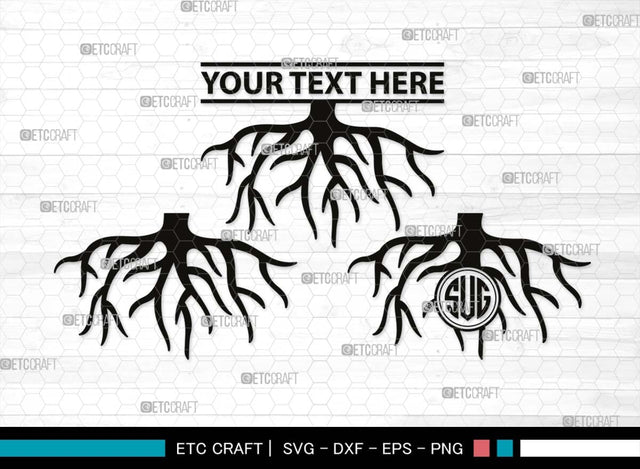Roots Monogram, Roots Silhouette, Roots SVG, Tree Roots Svg, Family Tree Svg, Plant Roots Svg, Forest Svg, SB00530 SVG ETC Craft 