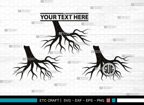 Roots Monogram, Roots Silhouette, Roots SVG, Tree Roots Svg, Family Tree Svg, Plant Roots Svg, Forest Svg, SB00530 SVG ETC Craft 