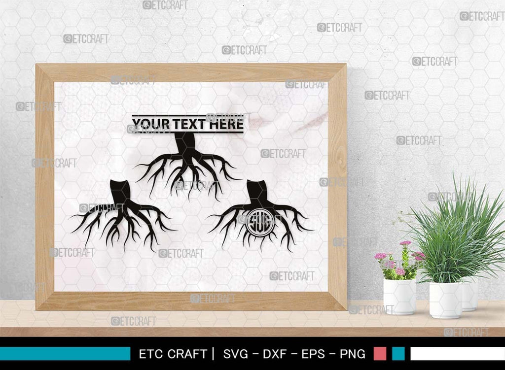 Roots Monogram, Roots Silhouette, Roots SVG, Tree Roots Svg, Family ...