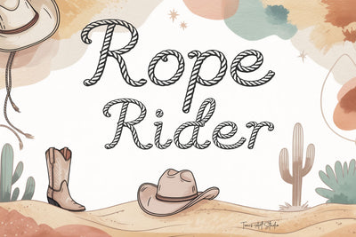 Country Rope Font Rope Rider Font – Cowboy Rope Font, Western Lasso Letters, Rope Font ...