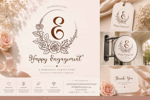 Rosabelle Flower Monogram Font Prasetya Letter 