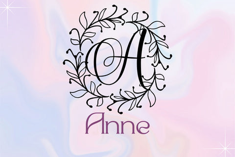 Rosalia Wreath Monogram Font Dm Letter Studio 