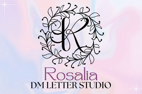 Rosalia Wreath Monogram Font Dm Letter Studio 