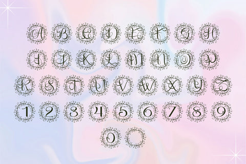 Rosalia Wreath Monogram Font Dm Letter Studio 