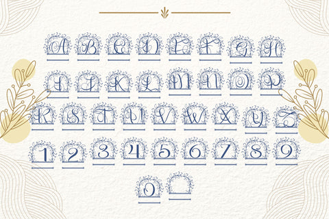 Rosalia Wreath Split Monogram Font Dm Letter Studio 