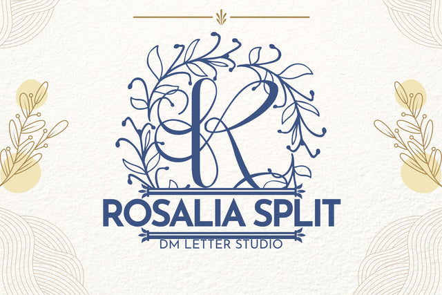 Rosalia Wreath Split Monogram Font Dm Letter Studio 
