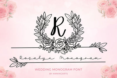 Rosalyn Monogram Font Font AnningArts Design 