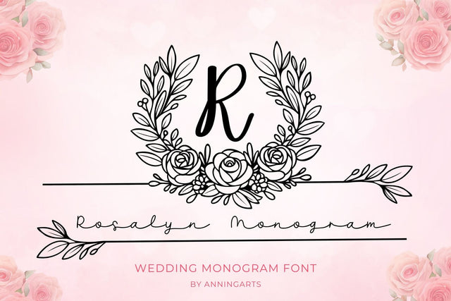 Rosalyn Monogram Font Font AnningArts Design 