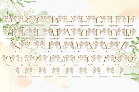 Rose Blossom Line Monogram Font Dm Letter Studio 