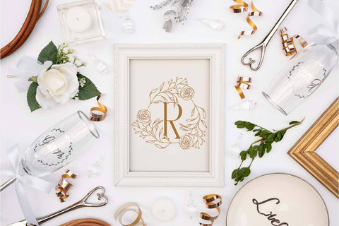 Rose Blossom Monogram Font Dm Letter Studio 