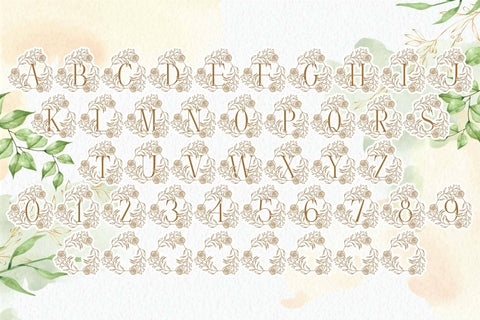 Rose Blossom Monogram Font Dm Letter Studio 