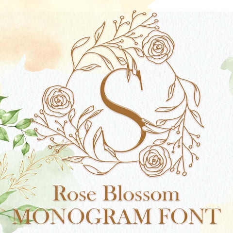 Rose Blossom Monogram Font Dm Letter Studio 