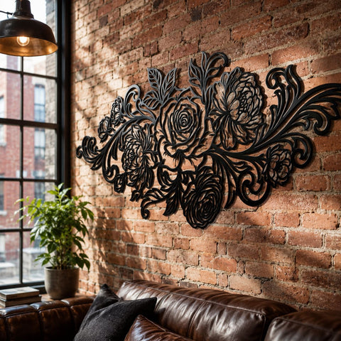 Rose Bouquet Laser SVG | Laser Cut Flower Wall Art DXF | CNC Plasma Cut File | Metal Garden Decor Svg | Rose Peony Design Png Eps SVG HappyDesignStudio 