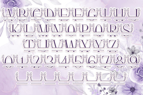 Rose Buds Line Monogram Font Dm Letter Studio 