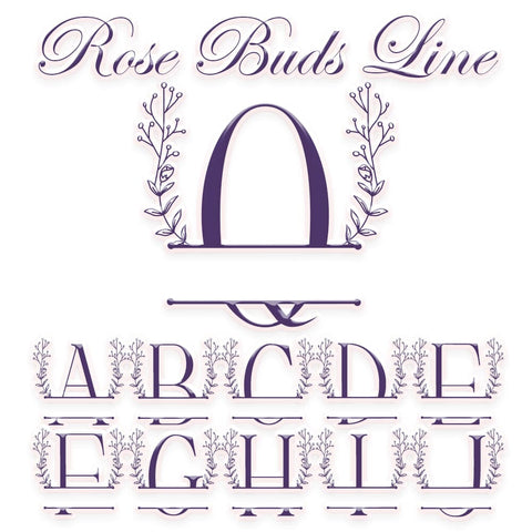 Rose Buds Line Monogram Font Dm Letter Studio 