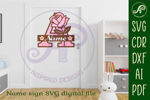 Rose Capital Monogram Letter A SVG SVG APInspireddesigns 