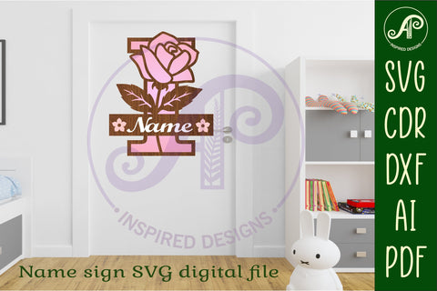 Rose Capital Monogram Letter I SVG SVG APInspireddesigns 