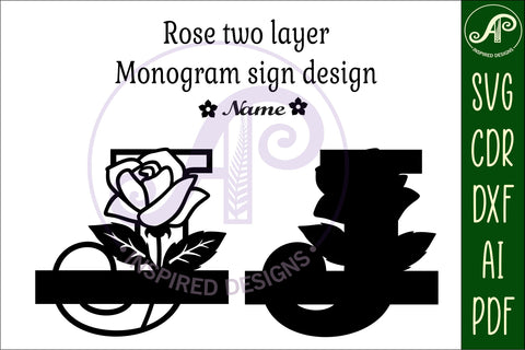 Rose Capital Monogram Letter J SVG SVG APInspireddesigns 