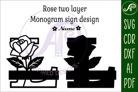 Rose Capital Monogram Letter L SVG SVG APInspireddesigns 