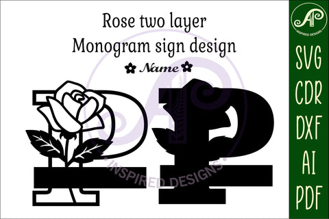 Rose Capital Monogram Letter P SVG SVG APInspireddesigns 