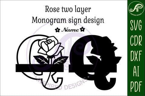 Rose Capital Monogram Letter Q SVG SVG APInspireddesigns 