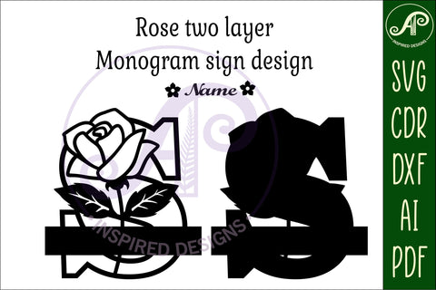 Rose Capital Monogram Letter S SVG SVG APInspireddesigns 