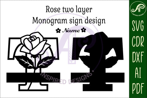 Rose Capital Monogram Letter T SVG SVG APInspireddesigns 