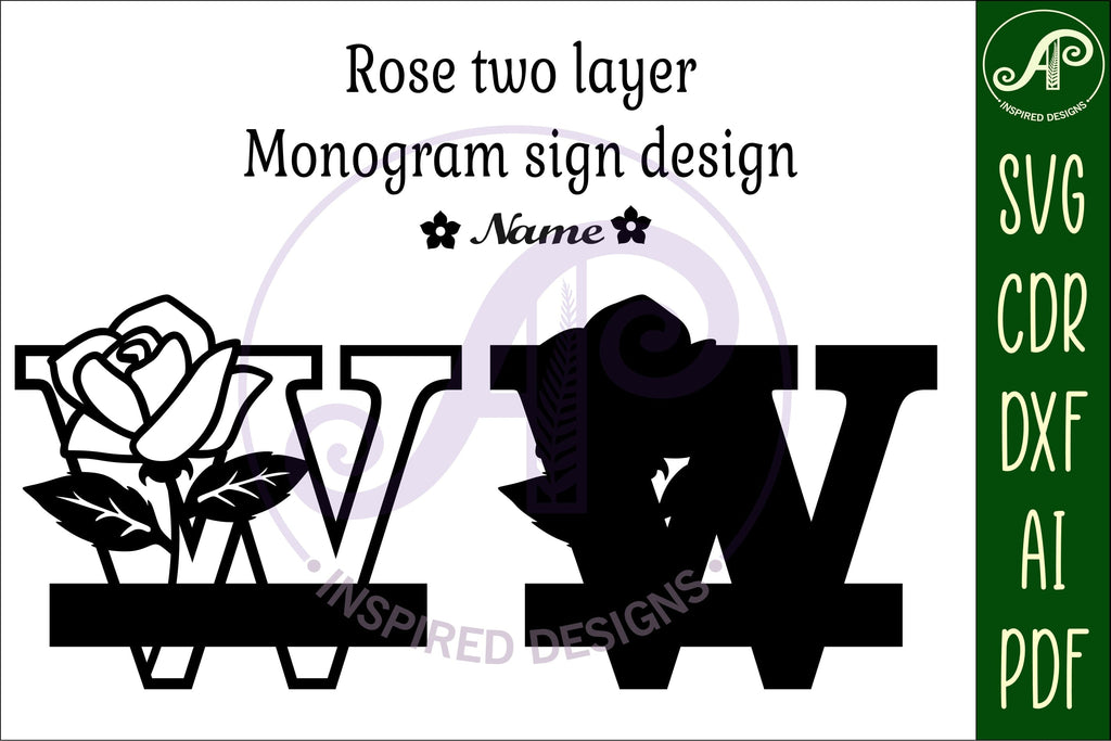 Rose Capital Monogram Letter W SVG - So Fontsy