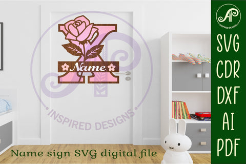 Rose Capital Monogram Letter X SVG SVG APInspireddesigns 