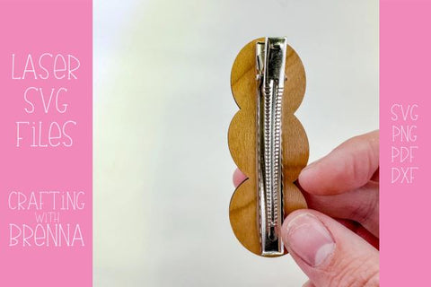 Rose Engraved Hair Clip Laser SVG File SVG Crafting With Brenna 