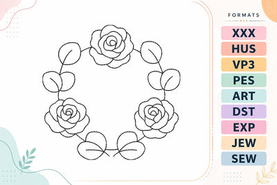 Rose Floral Wreath | Flower Embroidery Design Embroidery/Applique DESIGNS sg embroidery 
