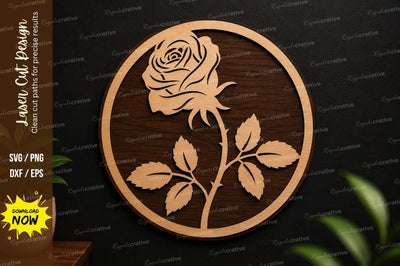 Rose Flower Circle SVG Laser Cut Wall Decor File SVG Regulrcrative 