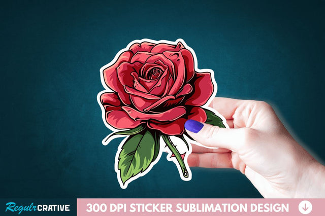 Rose Flower Sticker Clipart Sublimation Regulrcrative 