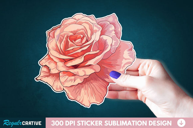 Rose Flower Sticker Clipart Sublimation Regulrcrative 