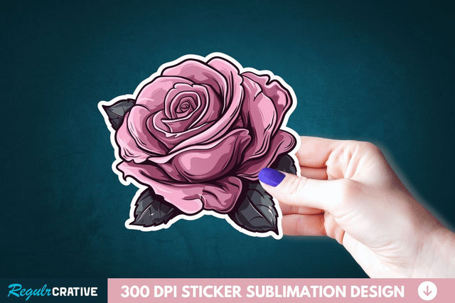 Rose Flower Sticker Clipart Sublimation Regulrcrative 