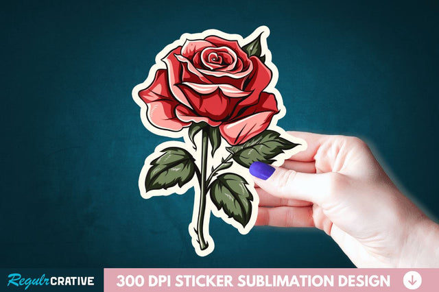 Rose Flower Sticker Clipart Sublimation Regulrcrative 