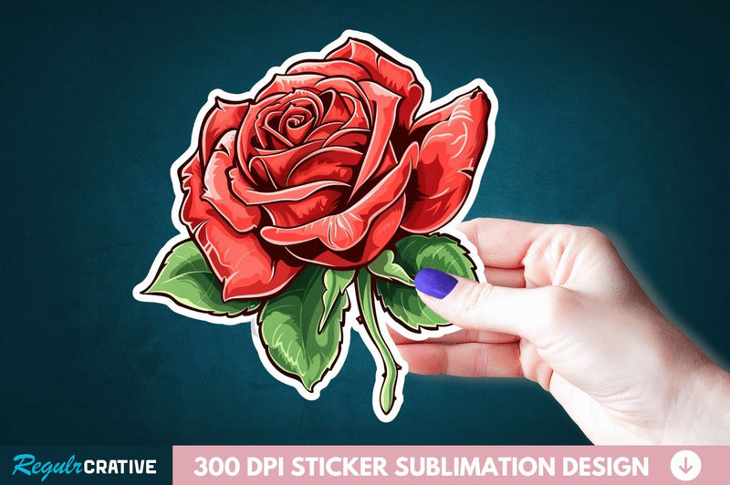 Rose Flower Sticker Clipart Sublimation Regulrcrative 
