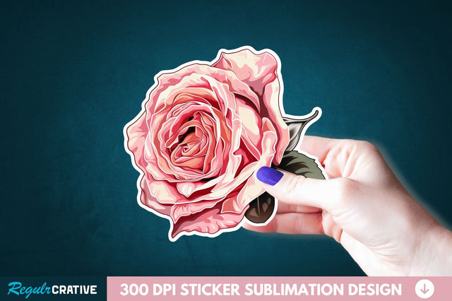 Rose Flower Sticker Clipart Sublimation Regulrcrative 