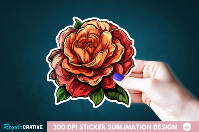 Rose Flower Sticker Clipart Sublimation Regulrcrative 