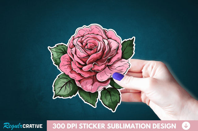 Rose Flower Sticker Clipart Sublimation Regulrcrative 