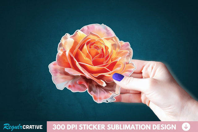 Rose Flower Sticker Clipart Sublimation Regulrcrative 