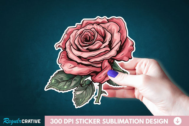 Rose Flower Sticker Clipart Sublimation Regulrcrative 