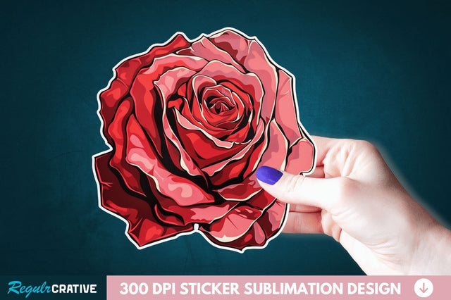 Rose Flower Sticker Clipart Sublimation Regulrcrative 