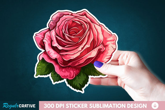 Rose Flower Sticker Clipart Sublimation Regulrcrative 
