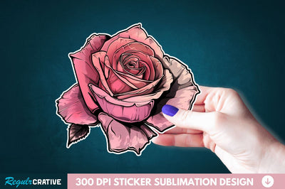 Rose Flower Sticker Clipart Sublimation Regulrcrative 